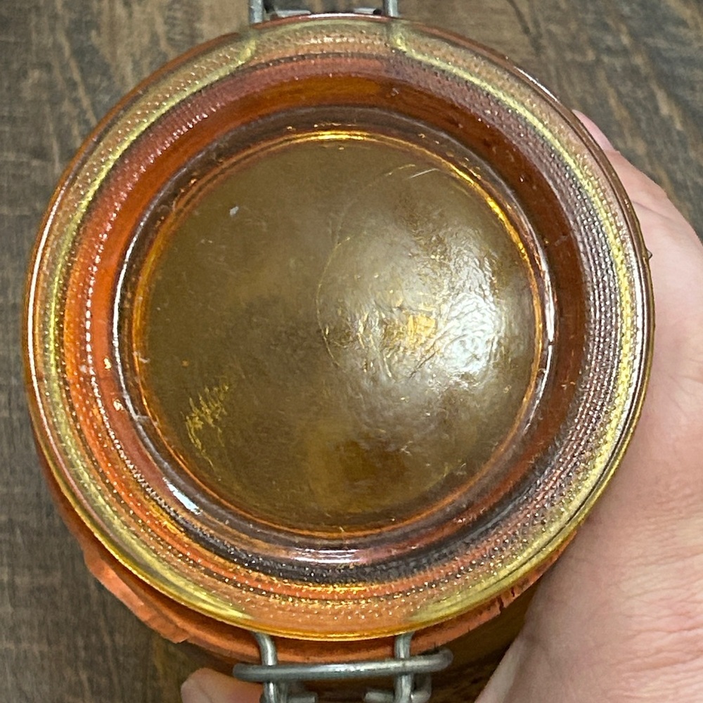 1965 Crownford China Co Italy‎ amber eagle mason one-quart jar - Picture 2 of 10